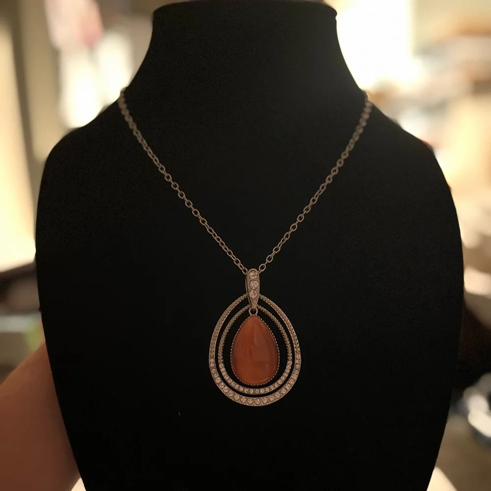 Oval orange cats eye glass set - Picture 2 of 8